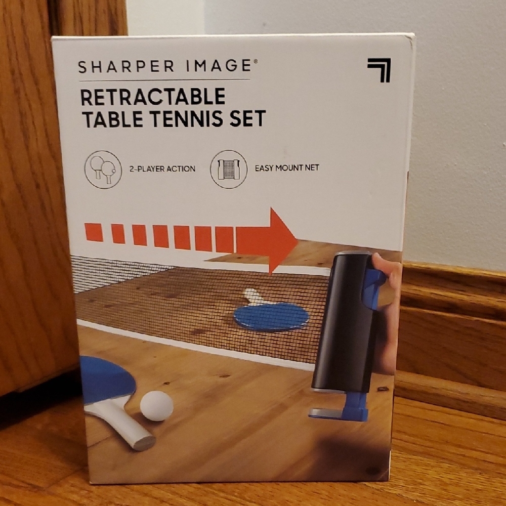 Sharper Image Blue and White Table Tennis Set